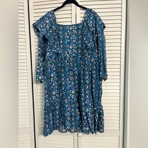 Blue Floral Mini Dress